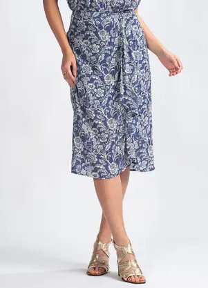 Maria Filó - Saia Viscose Sicilia Estampado - MARIA FILÓ