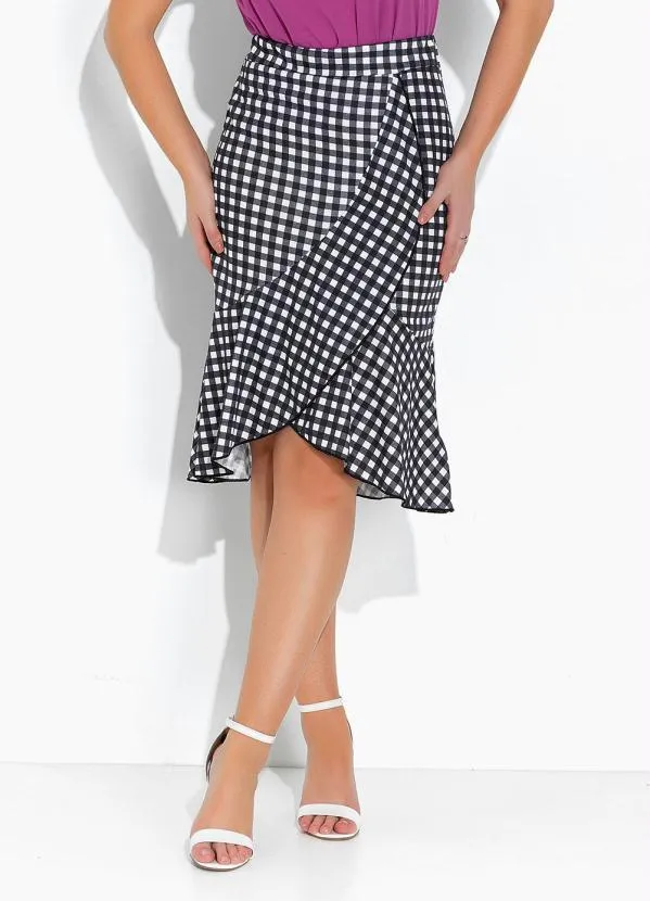 Rosalie - Saia Xadrez com Babado