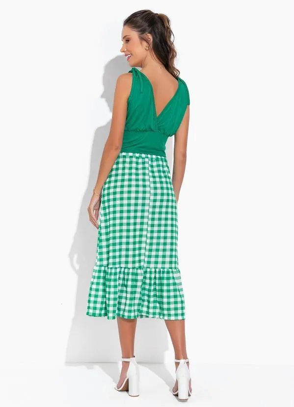 Moda Pop - Saia Xadrez com Babado na Barra 4