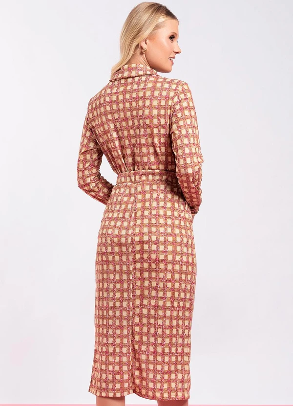 Moda Pop - Saia Xadrez Textura em Malha 2