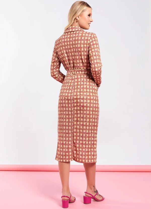 Moda Pop - Saia Xadrez Textura em Malha 4