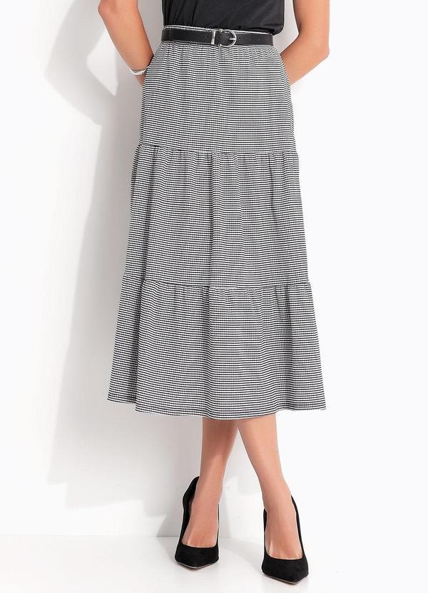 Saia (Xadrez Vichy) em Malha Texturizada