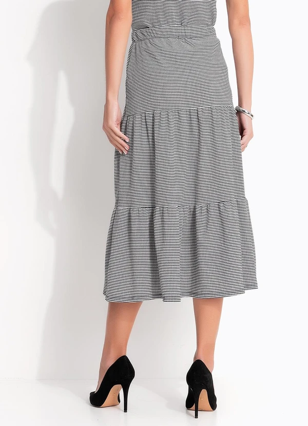 Quintess - Saia Xadrez Vichy em Malha Texturizada 2