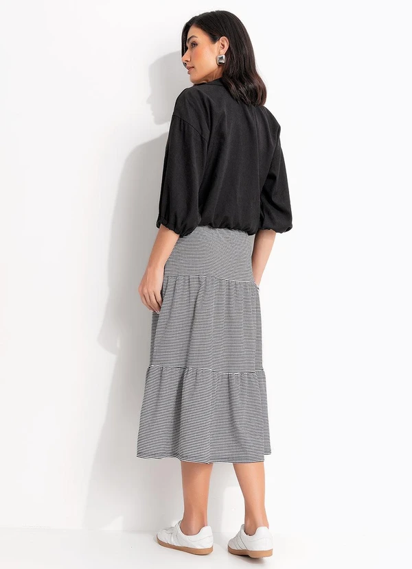 Quintess - Saia Xadrez Vichy em Malha Texturizada 4