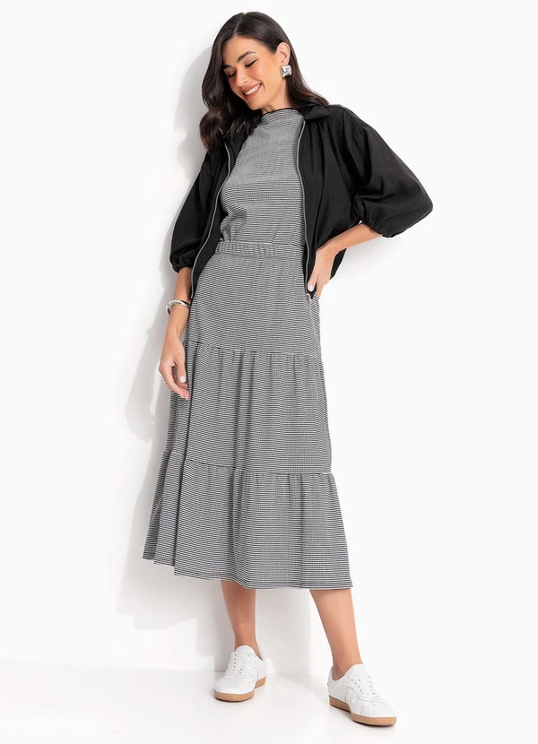 Quintess - Saia Xadrez Vichy em Malha Texturizada 6