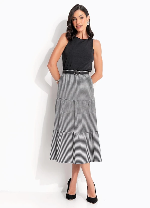 Quintess - Saia Xadrez Vichy em Malha Texturizada 8