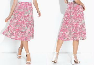 Saia Zebra com Bolsos Funcionais e Cintura Alta