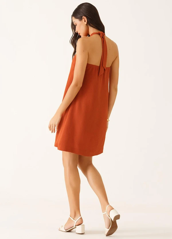 Principessa - Vestido Frente Única Clássico em Crepe Terracota Rosalina 2