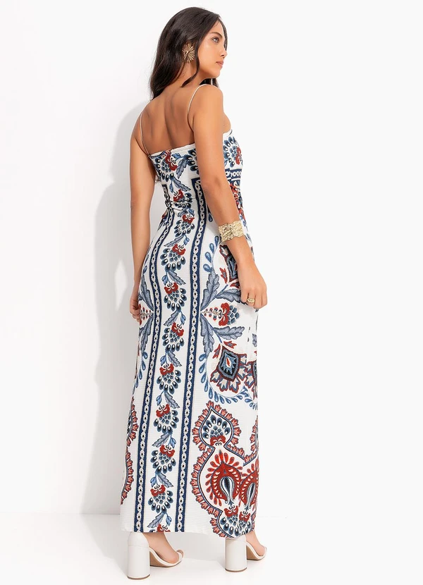 Farm - Vestido Midi Lenço Nautico Off White 2