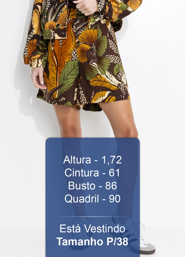 Farm - Bermuda em Viscolinho Floresta Sketch Marrom 6