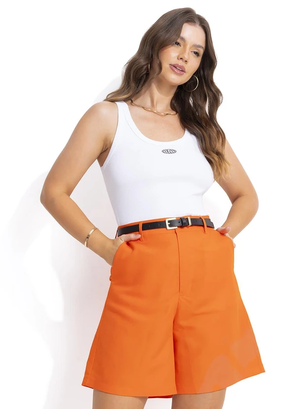 Colcci - Bermuda Linho Viscolinho Laranja 5