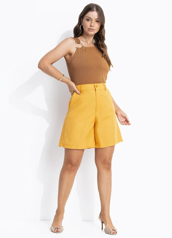 Colcci - Bermuda Linho Viscolinho Laranja 3