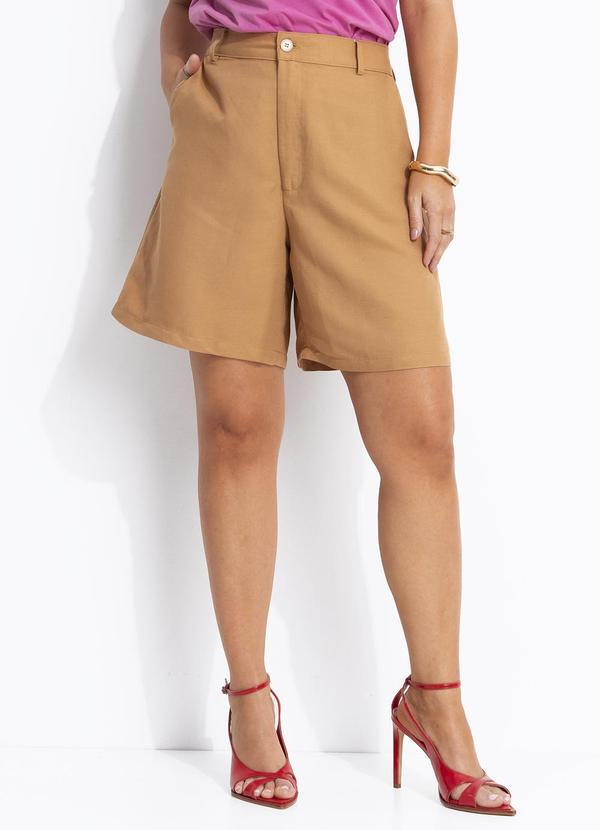 Colcci - Bermuda Linho Viscolinho Marrom