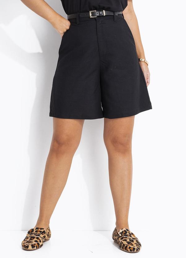 Colcci - Bermuda Linho Viscolinho Preto