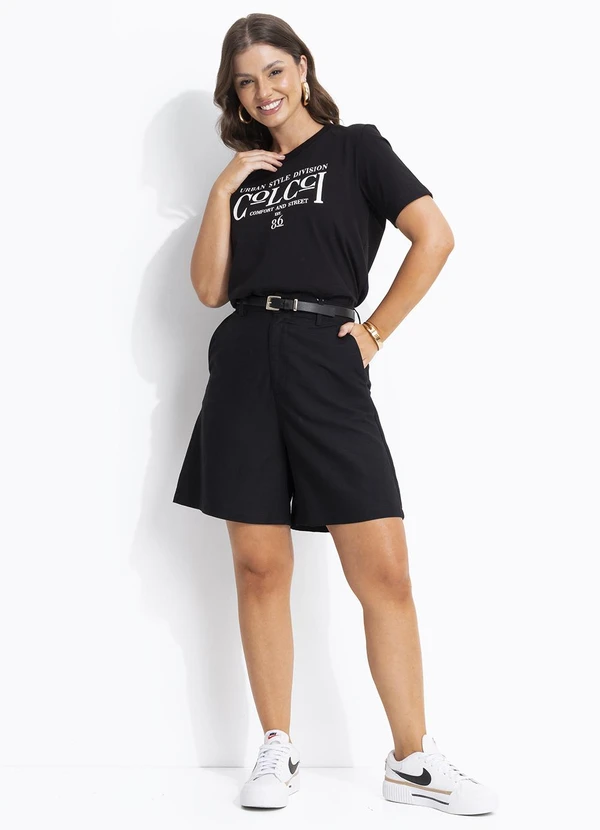 Colcci - Bermuda Linho Viscolinho Preto 11