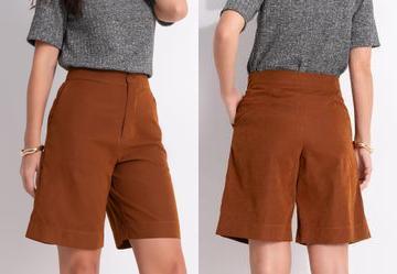 Bermuda Marrom em Nylon Suede