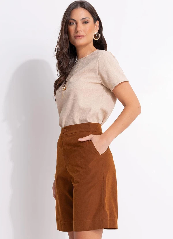 Quintess - Bermuda Marrom  em Nylon Suede 11