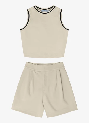 Endless - Conjunto Feminino Regata com Shorts Bege - ENDLESS