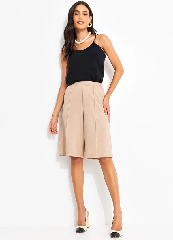 Quintess - Jorts Bege em Moletinho com Textura 3