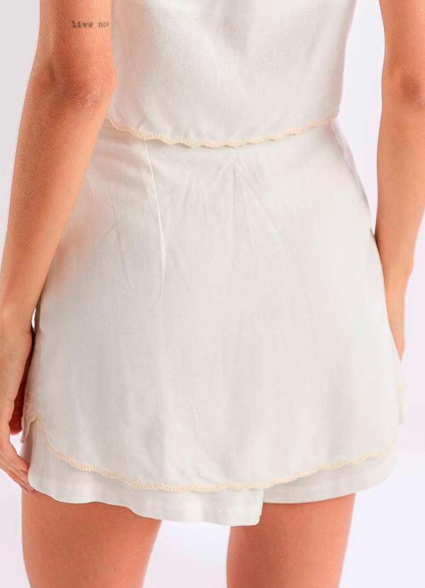 Carlota Costa - Saia Short Bordada Branco 2