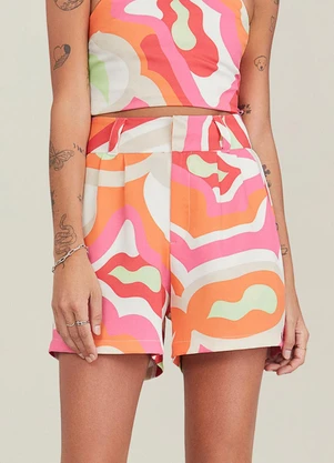 Authoria - Short Alfaiataria Abstrato Multi Colorido - AUTHORIA