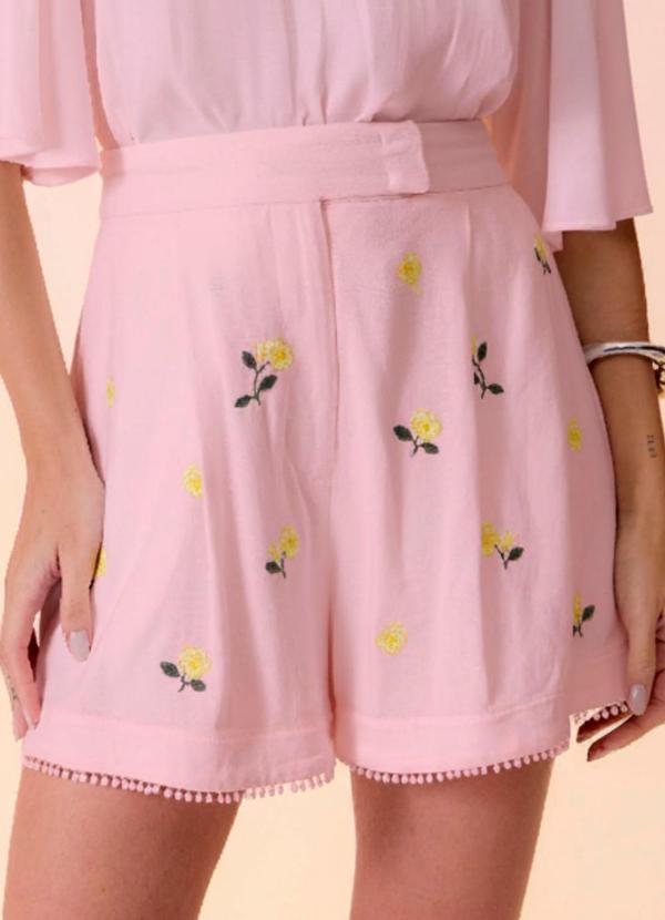 Carlota Costa - Short Alfaiataria Rosa