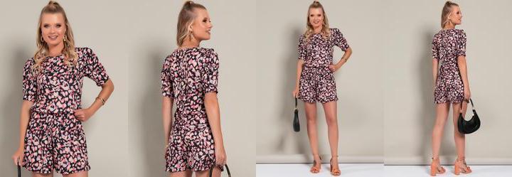 Short Animal Print Colors em Jersey Acetinado