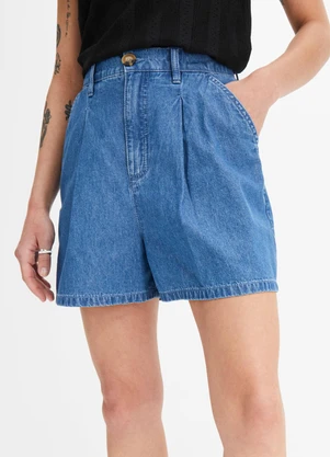 bonprix - Short Azul em Jeans Leve - BONPRIX