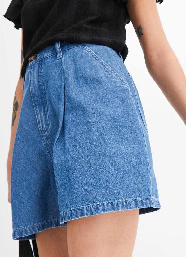 bonprix - Short Azul em Jeans Leve 6