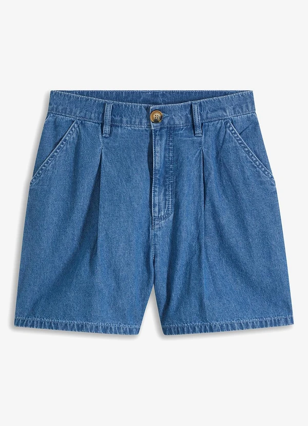 bonprix - Short Azul em Jeans Leve 7