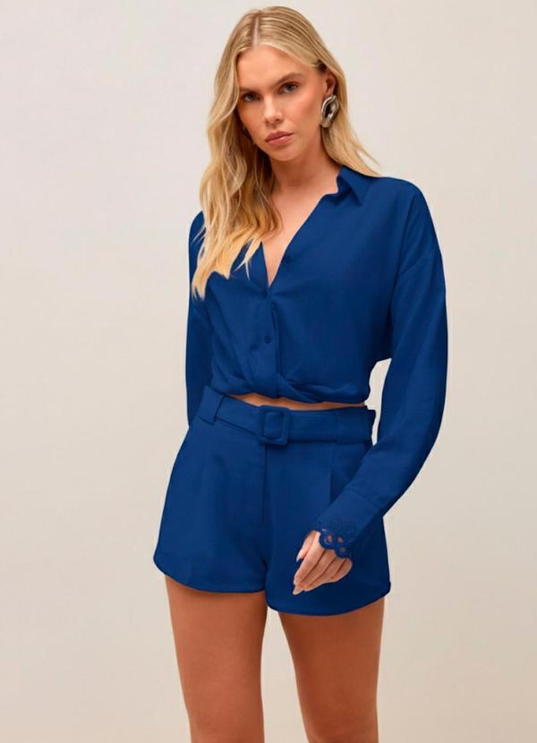 Carlota Costa - Short Barrado Azul 2