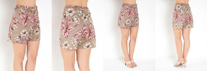 Short Bsico Floral Bege