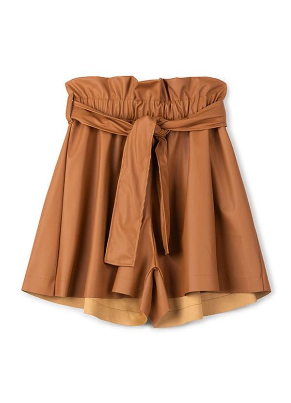 Choyee - Short Clochard em Pu Marrom 6