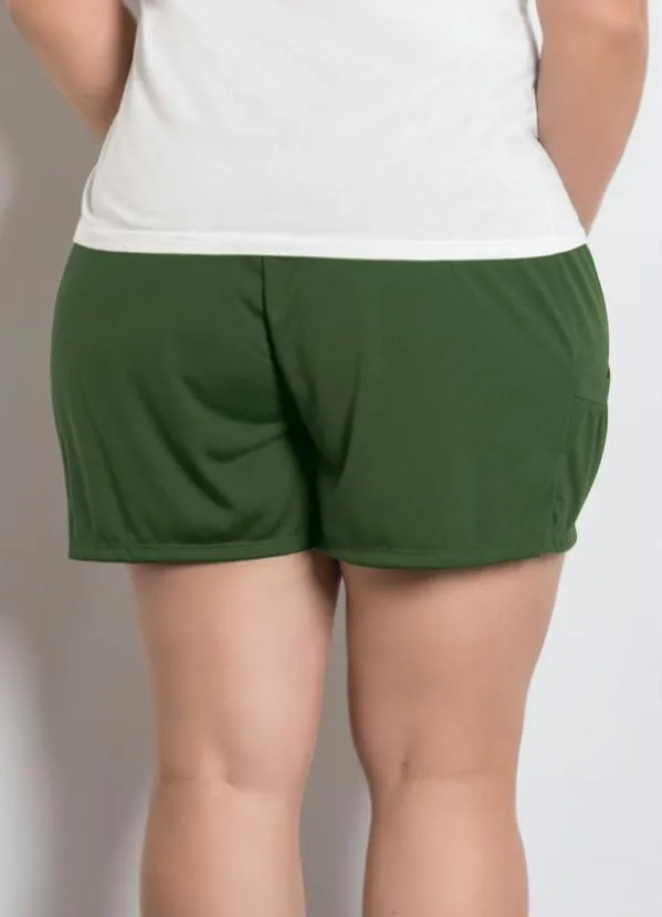 Moda Pop - Short com Bolsos Verde Militar 5