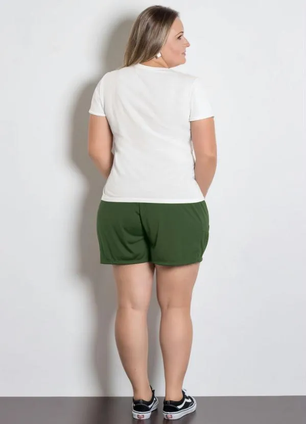 Moda Pop - Short com Bolsos Verde Militar 7