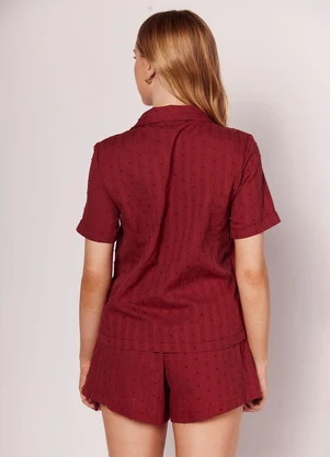 Sofie - Short com Bordado e Cós com Elástico Vermelho - SOFIE