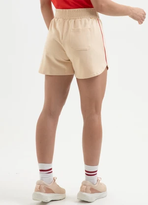 Cativa You - Short com Bordado em Moletom  Bege - CATIVA YOU