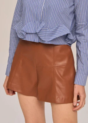 Carlota Costa - Short Couro Marrom - CARLOTA COSTA