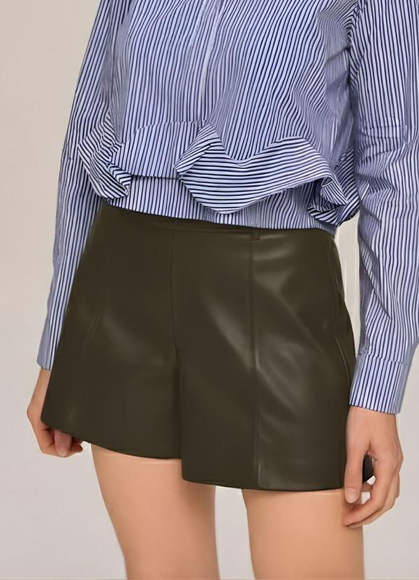 Carlota Costa - Short Couro Verde