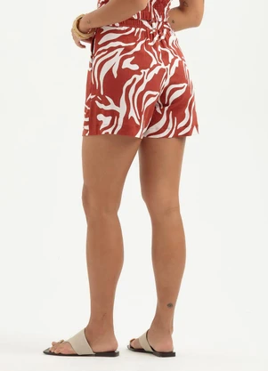 Cativa - Short Curto em Viscose Vermelho Escuro - CATIVA