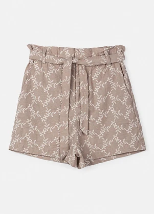 Authoria - Short de Laise Bege Bordado Bege - AUTHORIA