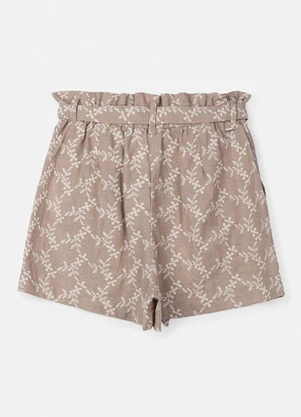 Authoria - Short de Laise Bege Bordado Bege - AUTHORIA