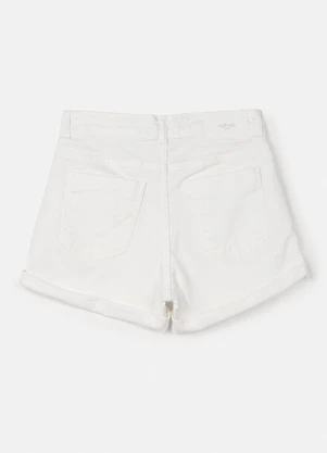 Authoria - Short de Sarja com Barra Dobrada Branco - AUTHORIA