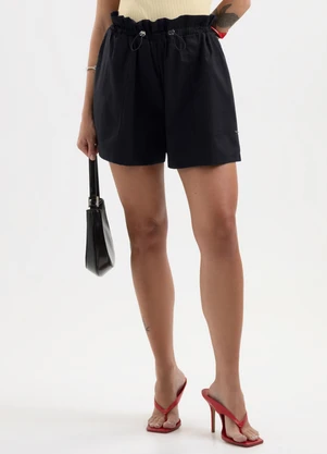 Cativa - Short em Tricoline Preto - CATIVA