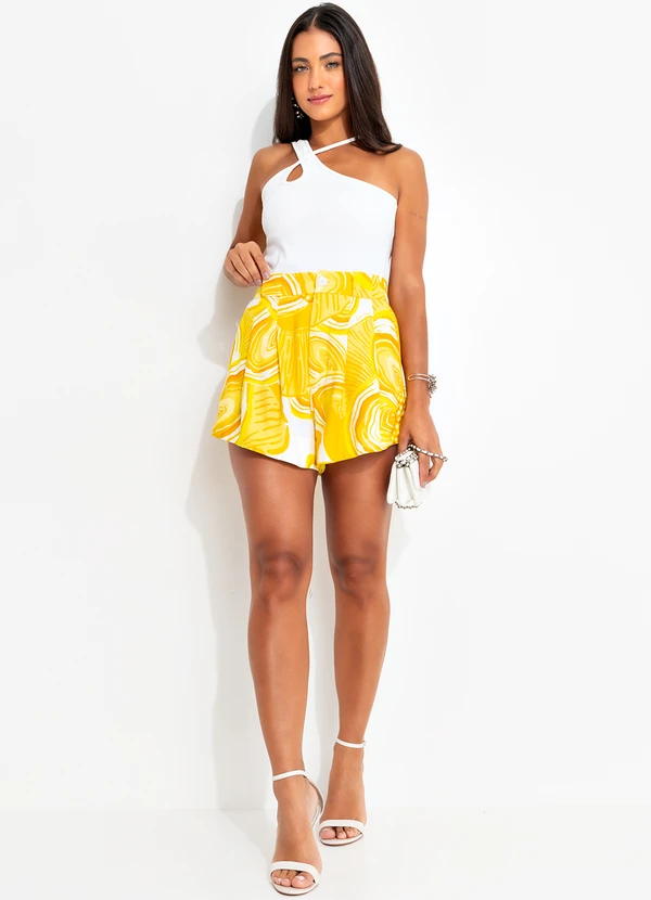 Farm - Short em Viscolinho Amarelo 3