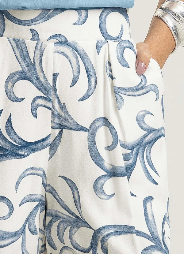 Gris - Short em Viscose Azul 3