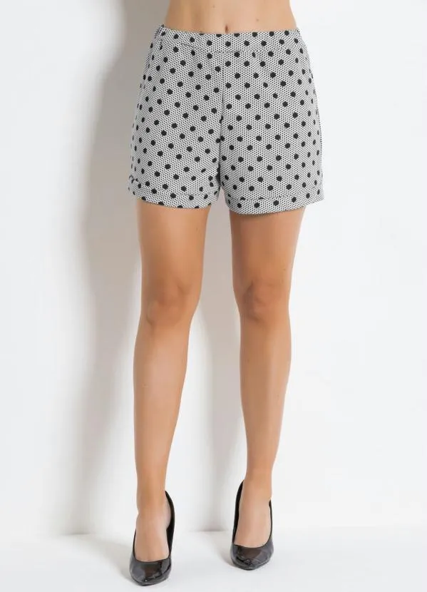 Moda Pop - Short Estampado Poá com Elástico no Cós