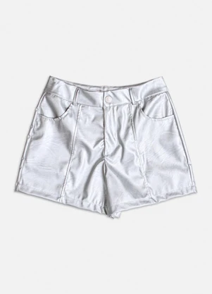Authoria - Short Fake Leather Metalizado Prata - AUTHORIA