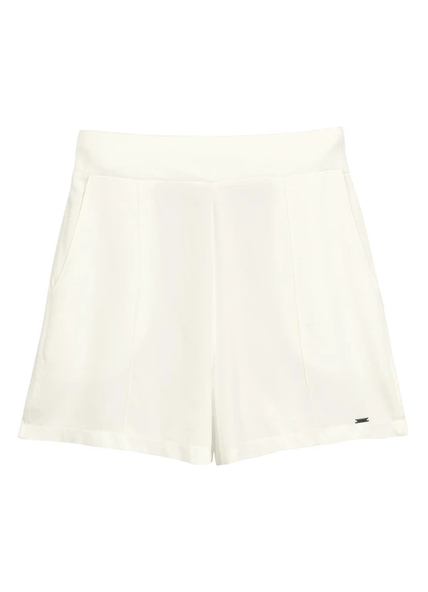 Marialícia - Short Feminino Alfaiataria Bege 4