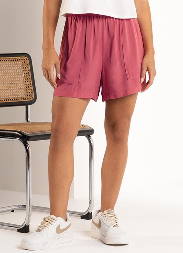 Marialícia - Short Feminino Bolsos Rosa
